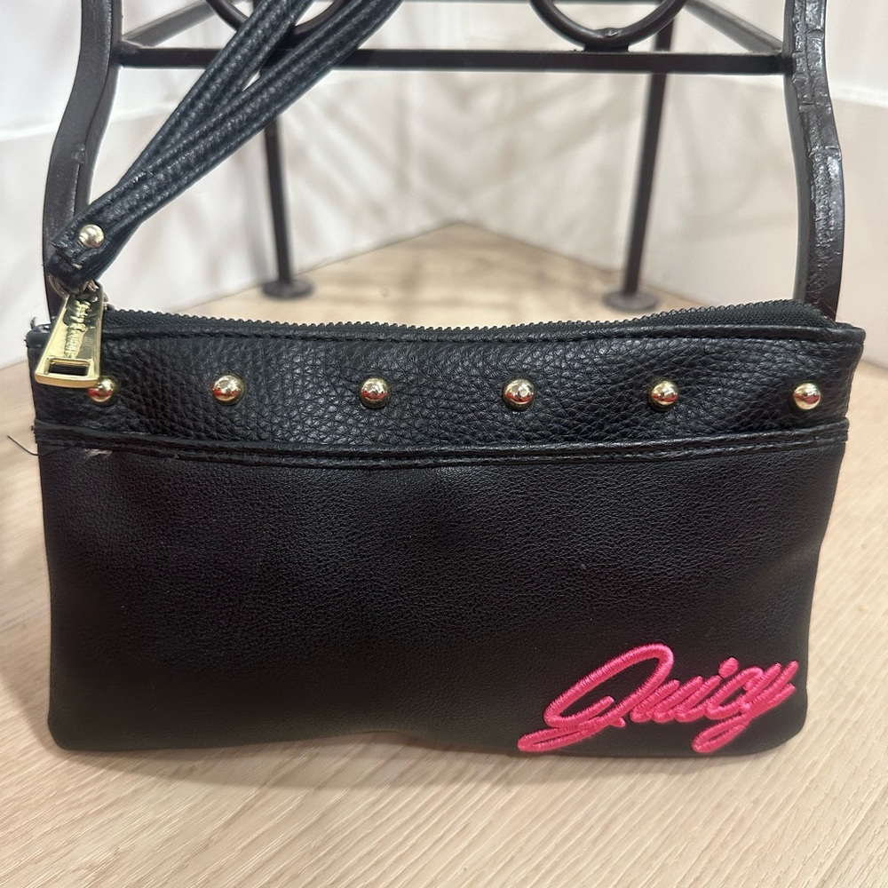 Juicy Couture Black Wristlet with Pink Logo